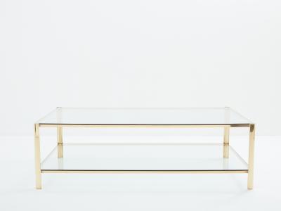 Two tier Bronze coffee table by Jacques Quinet for Broncz 1960s