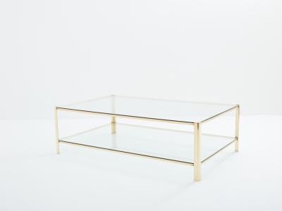 Two tier Bronze coffee table by Jacques Quinet for Broncz 1960s