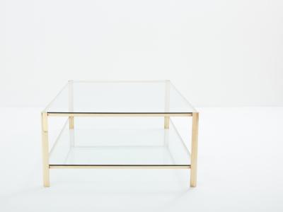 Two tier Bronze coffee table by Jacques Quinet for Broncz 1960s