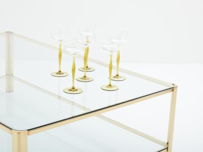 Two tier Bronze coffee table by Jacques Quinet for Broncz 1960s