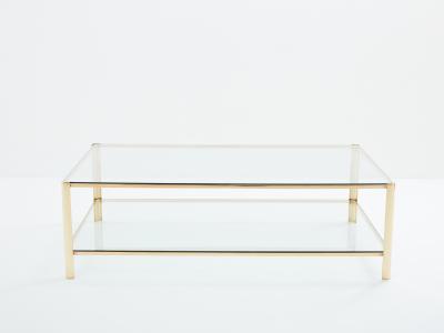 Two tier Bronze coffee table by Jacques Quinet for Broncz 1960s
