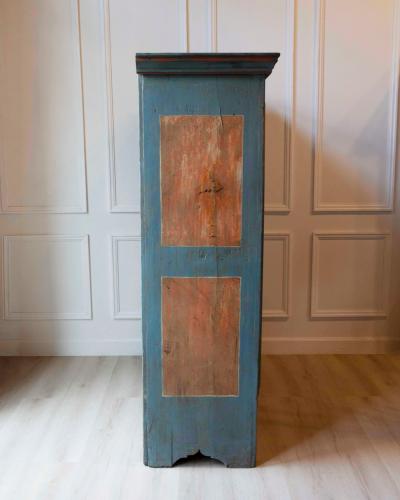 Tyrolean Late 18th Century Painted Pine Armoire with Original Folk Art Finish