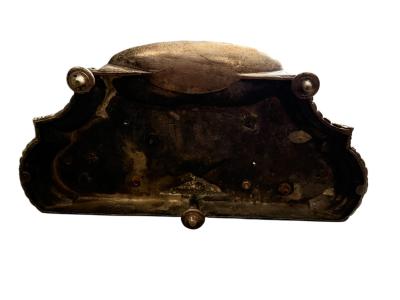 UNIQUE FRENCH 19TH CENTURY SILVERED BRONZE MONKEY CAT WITH FIREPLACE INKWELL