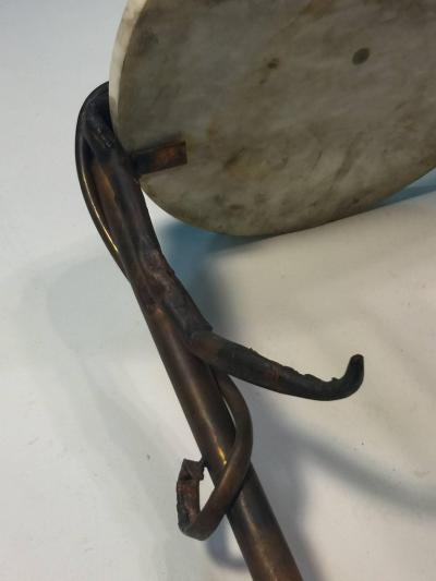 UNIQUE ITALAIN BRUTALIST OCTOPUS METAL AND MARBLE TABLE