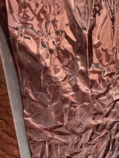 UNIQUE MODERNIST AMETHYST RESIN AND BRASS BAR CART