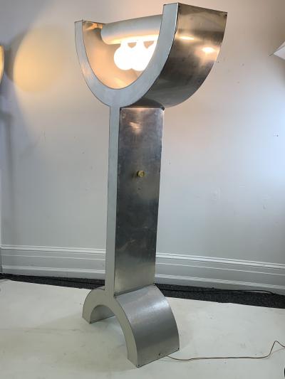 UNIQUE MODERNIST POP ART WOOD AND ALUMINUM FLOOR LAMP