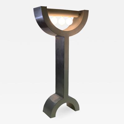 UNIQUE MODERNIST POP ART WOOD AND ALUMINUM FLOOR LAMP