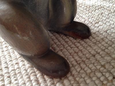 UNUSUAL MODERNIST ITALIAN TERRACOTTA WEASEL SCULPTURE