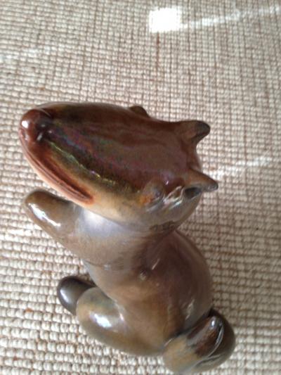 UNUSUAL MODERNIST ITALIAN TERRACOTTA WEASEL SCULPTURE