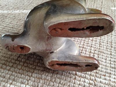 UNUSUAL MODERNIST ITALIAN TERRACOTTA WEASEL SCULPTURE