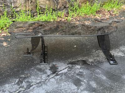 UNUSUAL SMOKY GREY LUCITE WHALE COFFEE TABLE