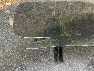 UNUSUAL SMOKY GREY LUCITE WHALE COFFEE TABLE