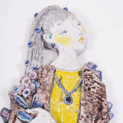 Ugo Lucerni Large Ugo Lucerni Italian Majolica Studio Wall Relief