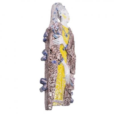 Ugo Lucerni Large Ugo Lucerni Italian Majolica Studio Wall Relief