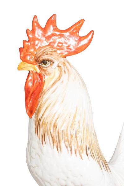 Ugo Zaccagnini Large Majolica Rooster By Ugo Zaccagnini