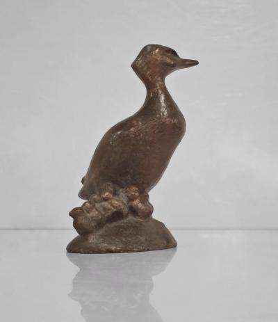 Ulf Tikkanen Great Crested Grebe Bronze Bird Sculpture 1960s