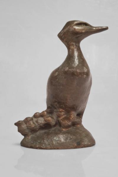 Ulf Tikkanen Great Crested Grebe Bronze Bird Sculpture 1960s