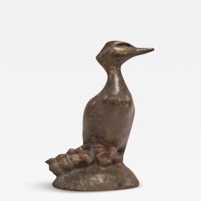 Ulf Tikkanen Great Crested Grebe Bronze Bird Sculpture 1960s