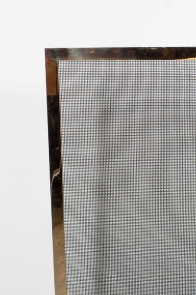 Ultra Chic Custom Minimalist Fire Screen Polished and Lacquered Brass