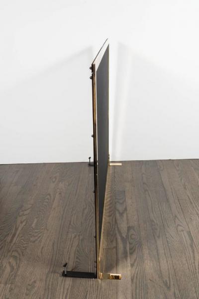 Ultra Chic Custom Minimalist Fire Screen Polished and Lacquered Brass