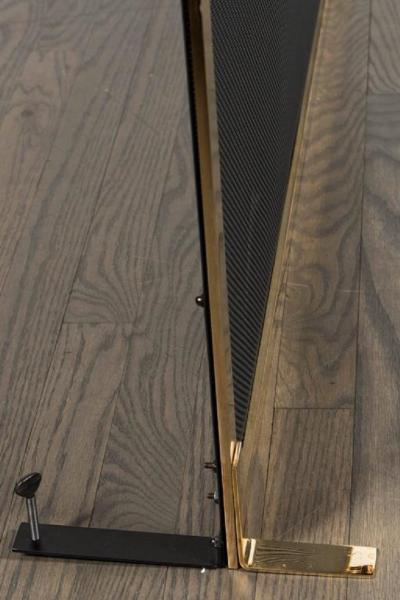 Ultra Chic Custom Minimalist Fire Screen Polished and Lacquered Brass