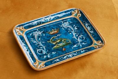 Ulysse Blois Renaissance Style Earthenware Dish France 19th Century