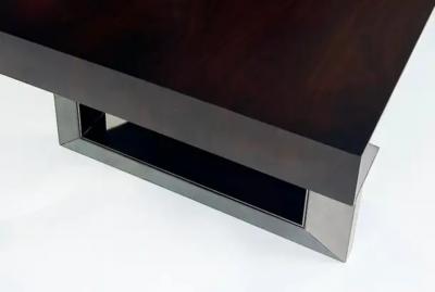 Umberto Asnago Umberto Asnago Mobilidea Dining Table Palisander Wood and Gun Metal Trim Italy