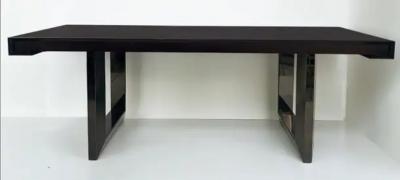 Umberto Asnago Umberto Asnago Mobilidea Dining Table Palisander Wood and Gun Metal Trim Italy