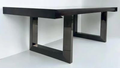 Umberto Asnago Umberto Asnago Mobilidea Dining Table Palisander Wood and Gun Metal Trim Italy