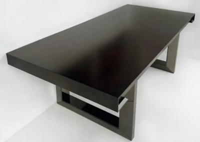 Umberto Asnago Umberto Asnago Mobilidea Dining Table Palisander Wood and Gun Metal Trim Italy