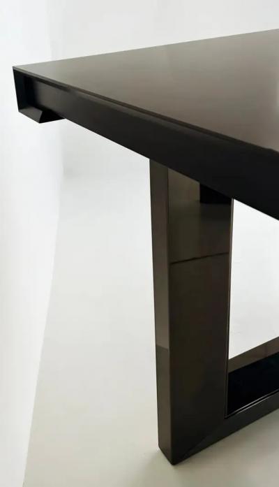 Umberto Asnago Umberto Asnago Mobilidea Dining Table Palisander Wood and Gun Metal Trim Italy