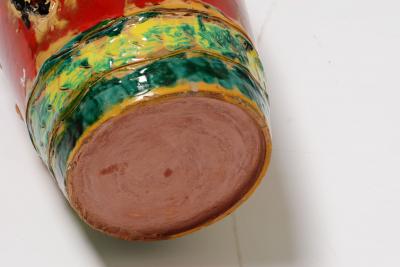 Umberto Ghersi Large Polychrome Ceramic Vase