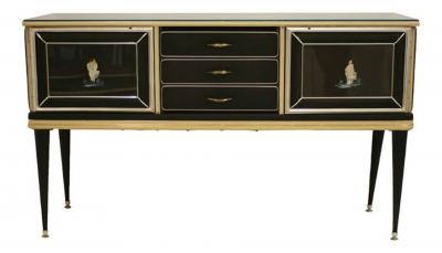 Umberto Mascagni Italian 1950s Chinoiserie Decorated Sideboard