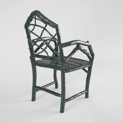 Umberto Pasti PAIR OF GREEN LACQUER ROOT ARMCHAIRS