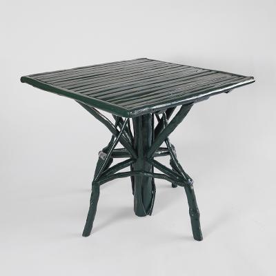 Umberto Pasti PAIR OF GREEN LACQUER ROOT SQUARE TABLE