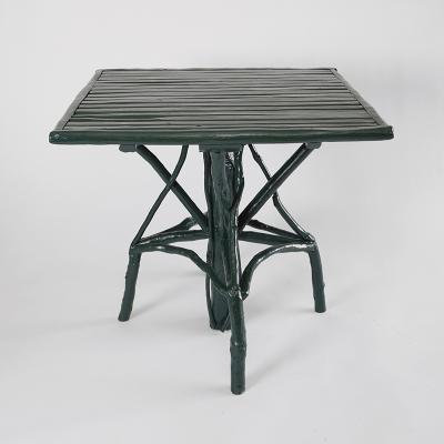 Umberto Pasti PAIR OF GREEN LACQUER ROOT SQUARE TABLE