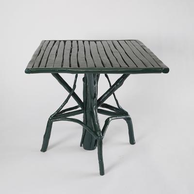 Umberto Pasti PAIR OF GREEN LACQUER ROOT SQUARE TABLE