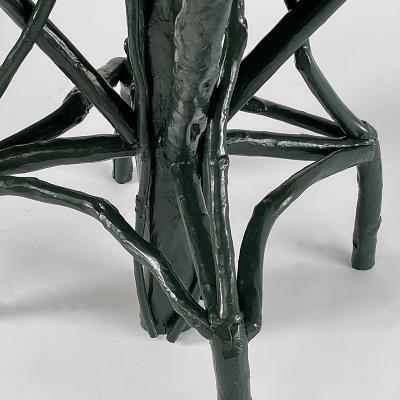 Umberto Pasti PAIR OF GREEN LACQUER ROOT SQUARE TABLE