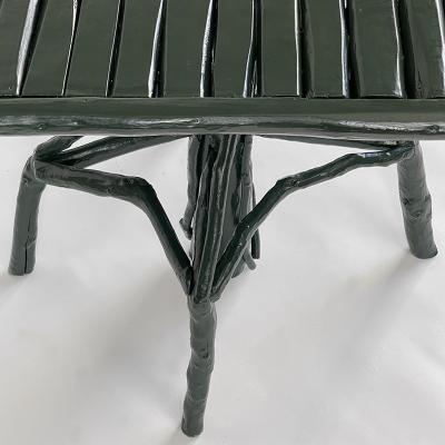 Umberto Pasti PAIR OF GREEN LACQUER ROOT SQUARE TABLE