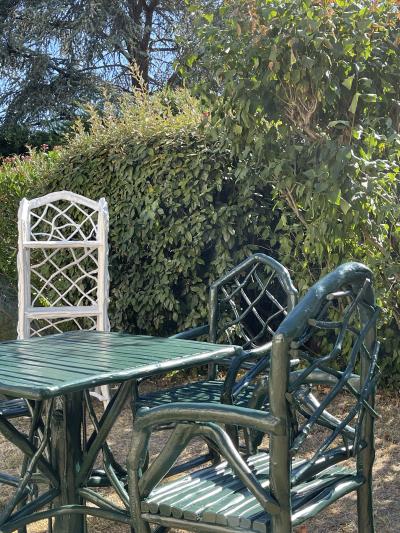 Umberto Pasti PAIR OF GREEN LACQUER ROOT SQUARE TABLE