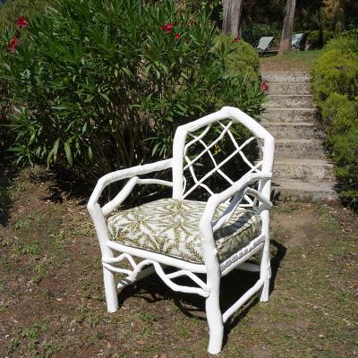 Umberto Pasti PAIR OF LOW ARMCHAIRS ROYAL in white lacquered arbutus 2026