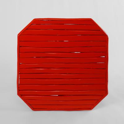 Umberto Pasti RED LACQUER ROOT OCTOGONAL TABLE