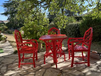 Umberto Pasti RED LACQUER ROOT OCTOGONAL TABLE