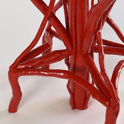 Umberto Pasti RED LACQUER ROOT OCTOGONAL TABLE