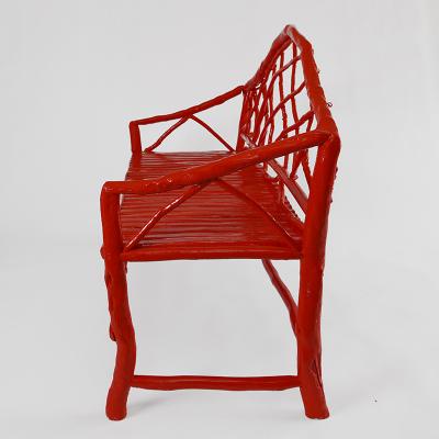 Umberto Pasti RED LACQUER ROOT REGENCY BENCH