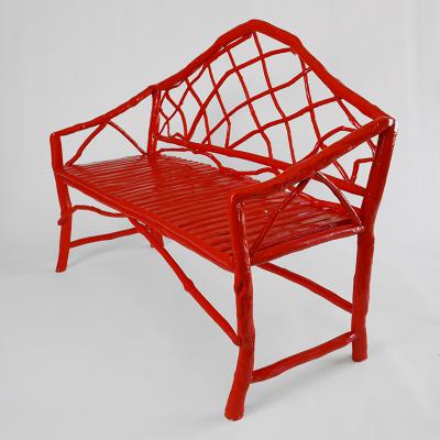 Umberto Pasti RED LACQUER ROOT REGENCY BENCH