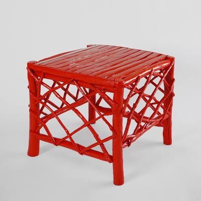 Umberto Pasti RED LACQUER ROOT SQUARE COFFEE TABLE