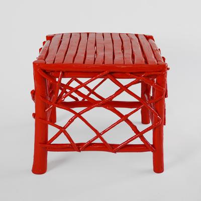 Umberto Pasti RED LACQUER ROOT SQUARE COFFEE TABLE