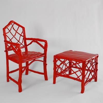 Umberto Pasti RED LACQUER ROOT SQUARE COFFEE TABLE