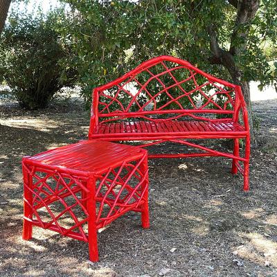 Umberto Pasti RED LACQUER ROOT SQUARE COFFEE TABLE